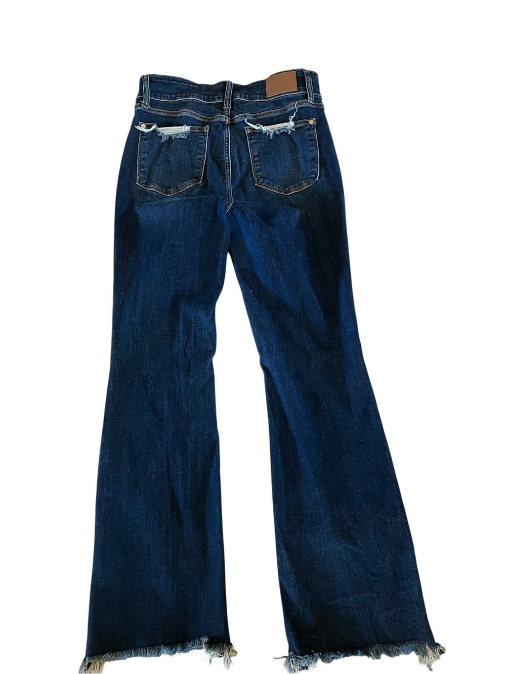 Judy Blue High Rise Raw Hem Bootcut Jeans Dark Wash Size 15/32 Western Cowgirl - Picture 3 of 9